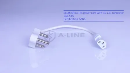 South Africa 6A 3 Pins AC Power Cord